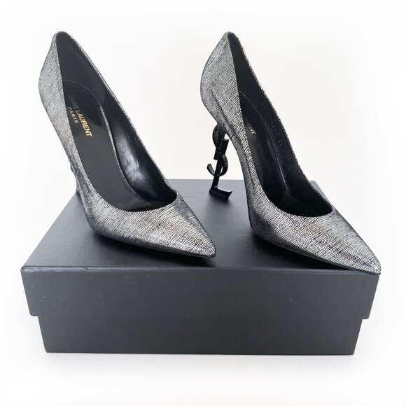 Saint Laurent Shoes - Saint Laurent Opyum 110 YSL Pumps EU 41 US 11 Metallic Silver Pointed High Heels